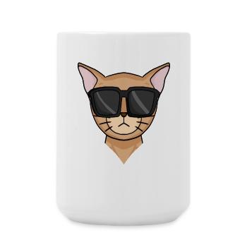 Abyssinian cat cat with sunglasses - Large Mug 440 ml - white - Front