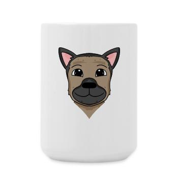 Deutscher Schäferhund Kopf Hund Hundebesitzer - Große Tasse 440 ml - Weiß - Vorne