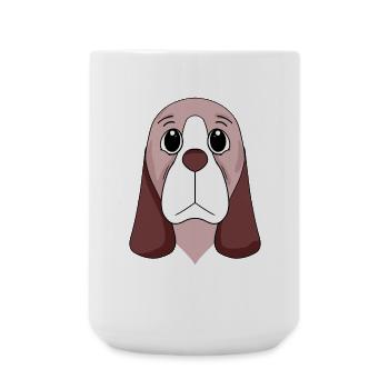 Basset Hound Hunderasse Hunde - Große Tasse 440 ml - Weiß - Vorne