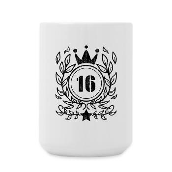 16 Jahre alt Krone - 16 Geburtstag - Große Tasse 440 ml - Weiß - Vorne