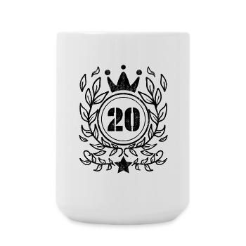 20 years old crown - 20 birthday - Large Mug 440 ml - white - Front