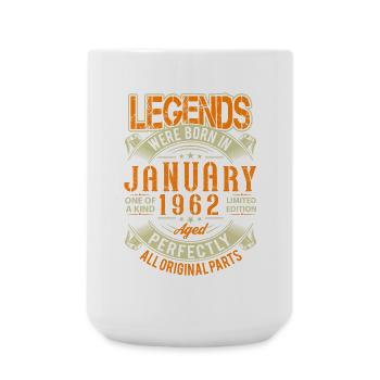 1962 Januar Geburtstag Legende - Große Tasse 440 ml - Weiß - Vorne