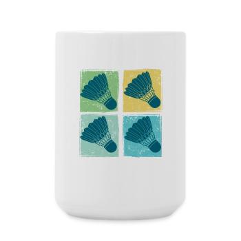 Badminton Shuttlecocks Pop Art - Grande tasse 440 ml - blanc - Devant