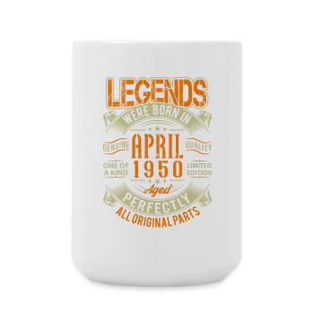 1950 Avril Anniversaire Légende - Grande tasse 440 ml - blanc - Devant