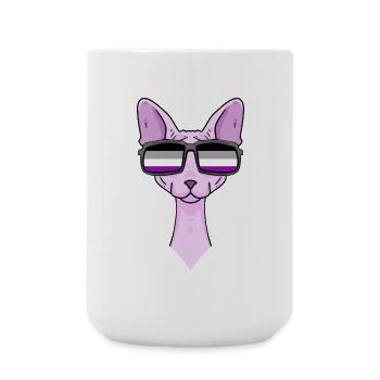 Asexuell Lgbt Sphynx Katze Asexualität - Große Tasse 440 ml - Weiß - Vorne