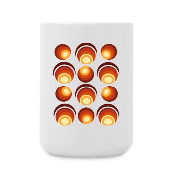 70s Retro Ball Pattern Orange Brown - Large Mug 440 ml - white - Front