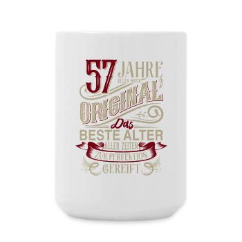 57. Geburtstag Vintage Retro - Große Tasse 440 ml - Weiß - Vorne