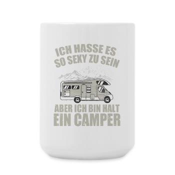 Cooles Camper Reisemobil Fun Shirt - Große Tasse 440 ml - Weiß - Vorne