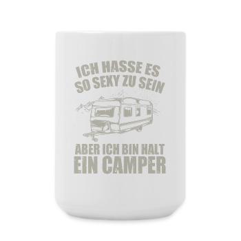 Cooles Camper Reisemobil Fun Shirt - Große Tasse 440 ml - Weiß - Vorne