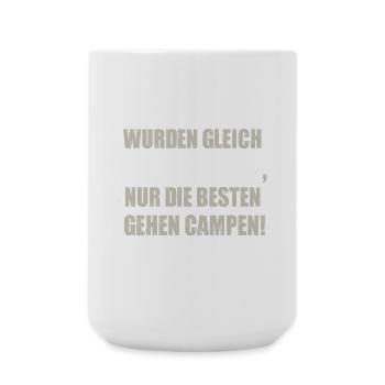 Cooles Camper Reisemobil Wohnmobil Fun Shirt - Große Tasse 440 ml - Weiß - Vorne