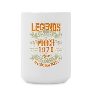 1970 March Birthday Legend - Large Mug 440 ml - white - Front