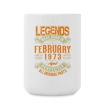 1973 Februar Geburtstag Legende - Große Tasse 440 ml - Weiß - Vorne
