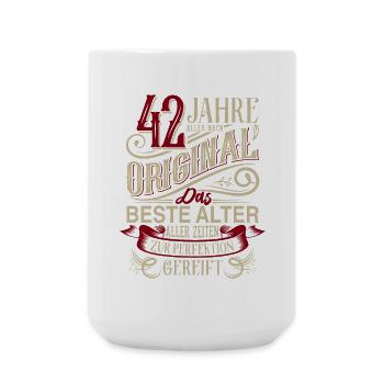 42. Geburtstag Vintage Retro - Große Tasse 440 ml - Weiß - Vorne