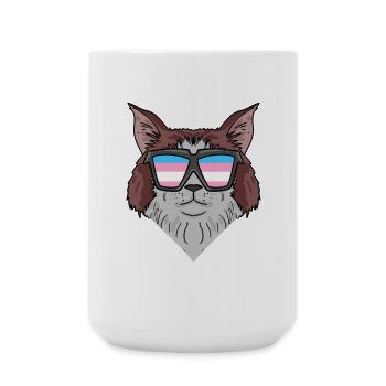 Transgender Transsexual Maine Coon Cat Gift - Large Mug 440 ml - white - Front