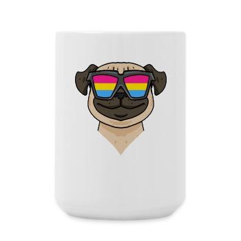 Pansexual Pug Dog - Dog with Glasses - Large Mug 440 ml - white - Front