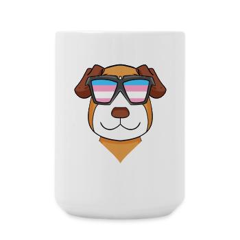 Transgender Jack Russell Terrier Hund - Große Tasse 440 ml - Weiß - Vorne