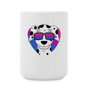 Bisexuell Dalmatiner Hund - Hund mit Brille - Große Tasse 440 ml - Weiß - Vorne