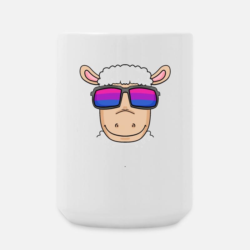 Bisexual sheep - sheep with glasses - Large Mug 440 ml - white