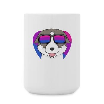 Bisexuell Thai Bangkaew Dog Hund - Hund mit Brille - Große Tasse 440 ml - Weiß - Vorne