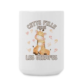 Dieses Mädchen Liebt Giraffen - Große Tasse 440 ml - Weiß - Vorne