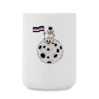 Astronaute asexué sur la lune Drapeau Ace Pride - Grande tasse 440 ml - blanc - Devant