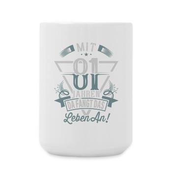 81. Geburtstag Da Fängt Das Leben An - Große Tasse 440 ml - Weiß - Vorne