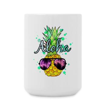 Ananas Aloha - Große Tasse 440 ml - Weiß - Vorne