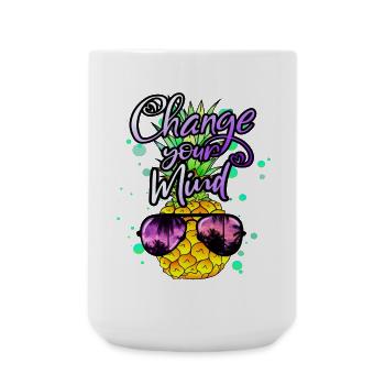 coole Ananas Change your Mind - Große Tasse 440 ml - Weiß - Vorne