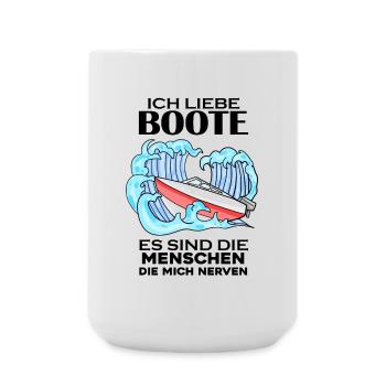 Motorboot Kapitän Bootsführerschein - Große Tasse 440 ml - Weiß - Vorne