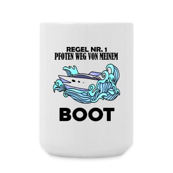 Motorboot Kapitän Boot Boote Seefahrt - Große Tasse 440 ml - Weiß - Vorne