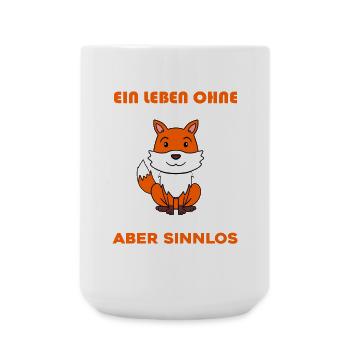 Wald Wildtier Fuchs Geschenk - Große Tasse 440 ml - Weiß - Vorne