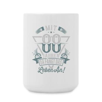 88. Geburtstag Da Fängt Das Leben An - Große Tasse 440 ml - Weiß - Vorne