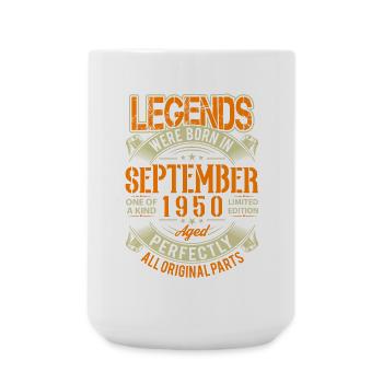 1950 Septembre Légende d’anniversaire - Grande tasse 440 ml - blanc - Devant