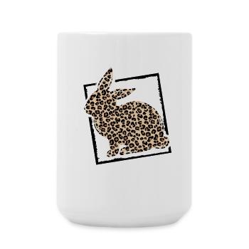 Rabbit well camouflaged in leopard look - Large Mug 440 ml - white - Front