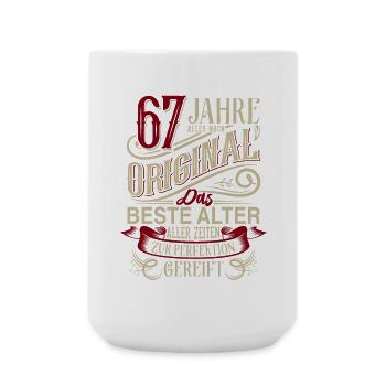 67. Geburtstag Vintage Retro - Große Tasse 440 ml - Weiß - Vorne