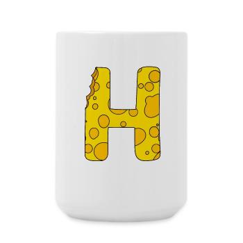 Buchstabe H - Große Tasse 440 ml - Weiß - Vorne