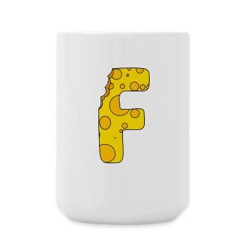 Buchstabe F - Große Tasse 440 ml - Weiß - Vorne