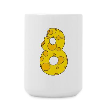 Number 8 Digit Cheese - Large Mug 440 ml - white - Front