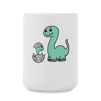 Dinosaurs with Baby Dinosaurs - Large Mug 440 ml - white - Front