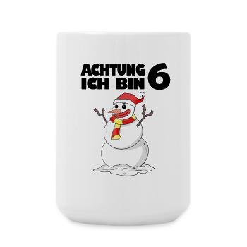 6.Geburtstag Schneemann 6 Jahre Geschenk - Große Tasse 440 ml - Weiß - Vorne