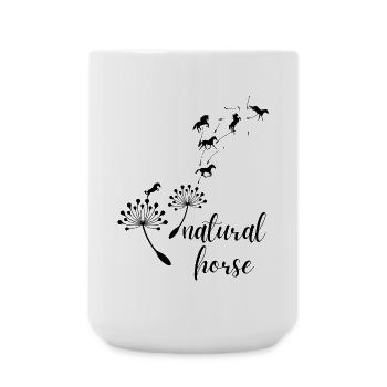 Natural Horse mit Blumen - Große Tasse 440 ml - Weiß - Vorne