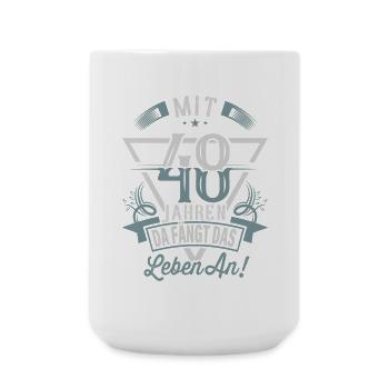 48. Geburtstag Da Fängt Das Leben An - Große Tasse 440 ml - Weiß - Vorne