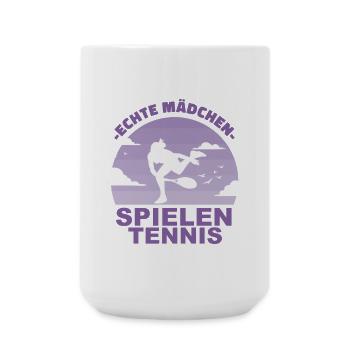 Tennis Mädchen Hobby Tennisspielerin Geschenk - Große Tasse 440 ml - Weiß - Vorne