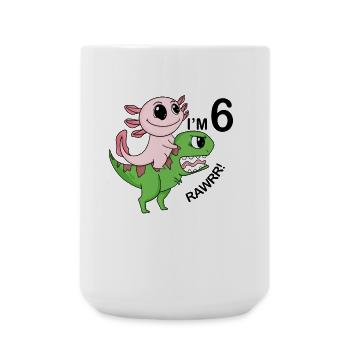 6. Geburtstag Motiv - 6 Jahre Geschenk - Große Tasse 440 ml - Weiß - Vorne