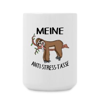 Tasse Faultier Kaffeetasse - Große Tasse 440 ml - Weiß - Vorne