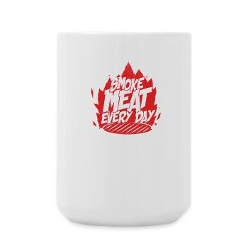 Smoke meat everyday - Große Tasse 440 ml - Weiß - Vorne
