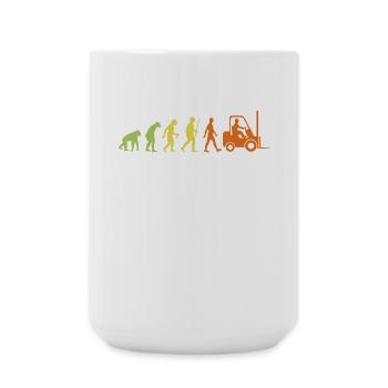 Evolution to a forklift worker - Large Mug 440 ml - white - Front