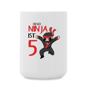 5 Jahre Junge Ninja - 5 Geburtstag - Ich bin 5 - Große Tasse 440 ml - Weiß - Vorne