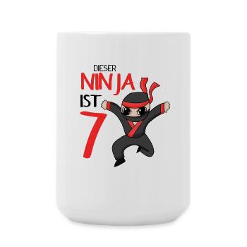 7 Jahre Junge Ninja - 7 Geburtstag - Ich bin 7 - Große Tasse 440 ml - Weiß - Vorne