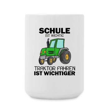 Trecker Bauer Landwirt Traktor Junge Geschenk - Große Tasse 440 ml - Weiß - Vorne